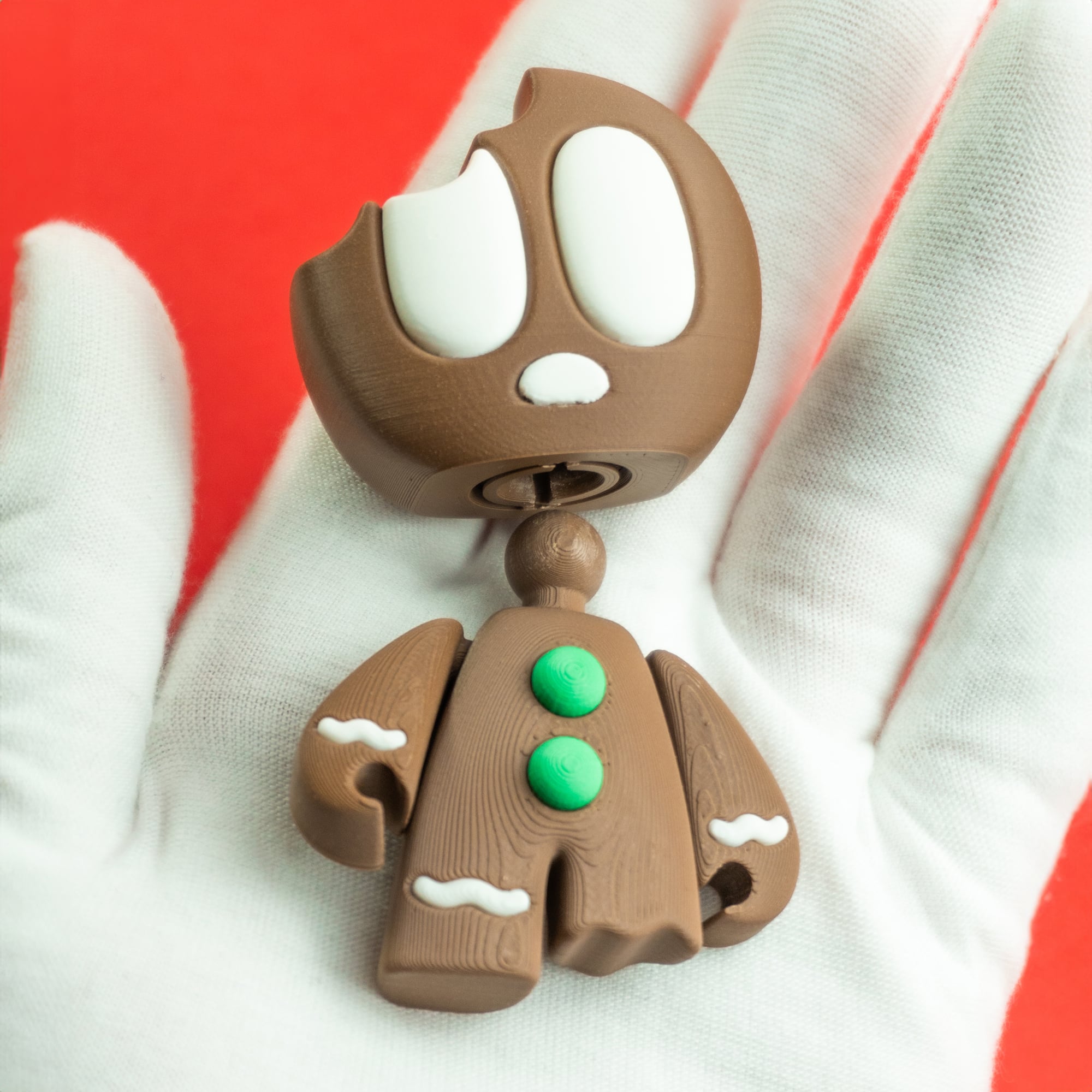 Gingerbread Blobs - Mini Modular Articulated Art Toy 3d model