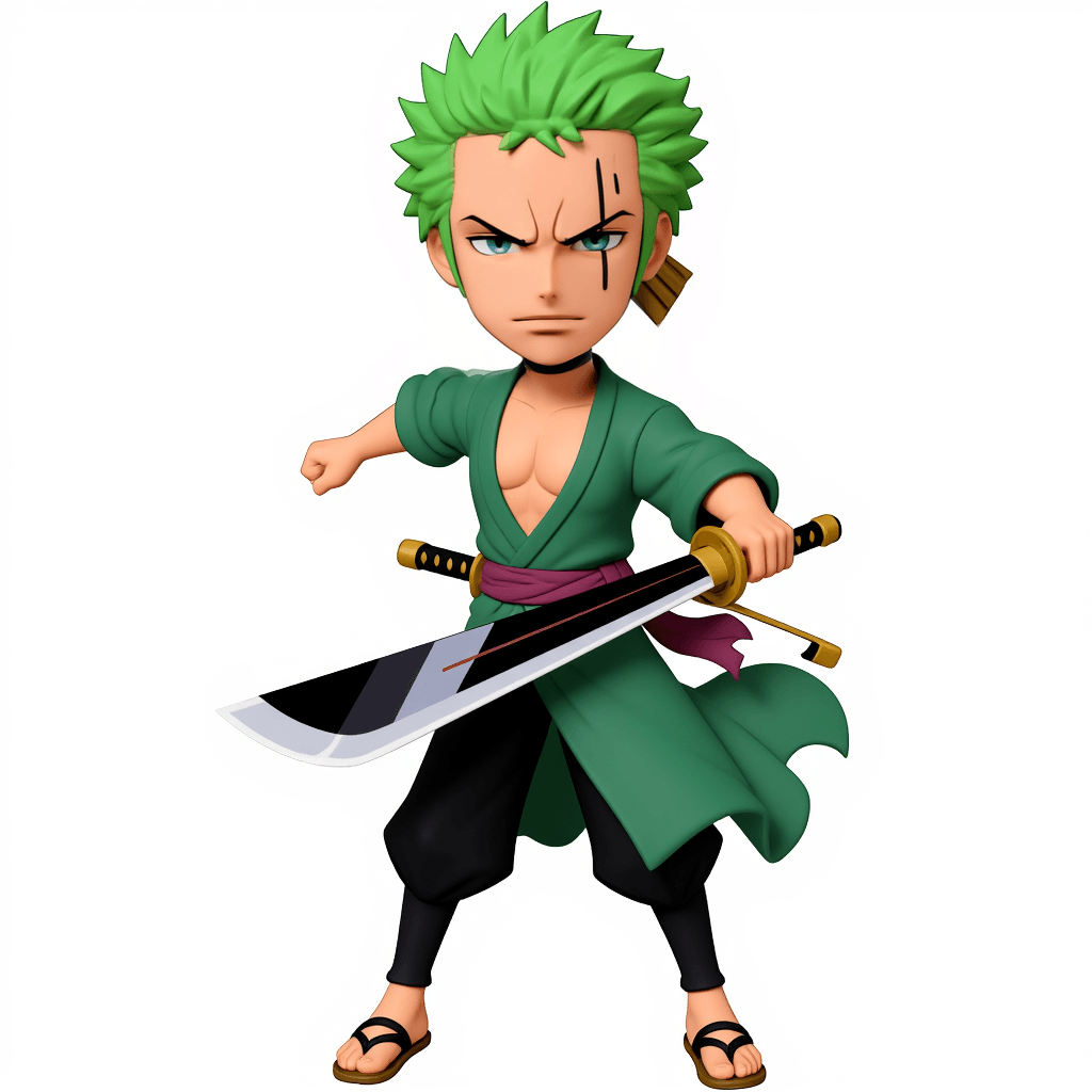 Zoro Chibi - One Piece Swordsman 3D Model 3d model