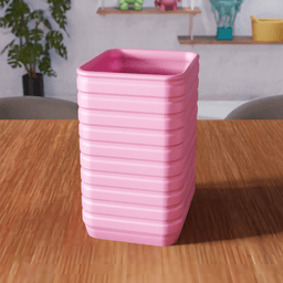 Ribbed Storage Container - Modern Square Organizer 3d model