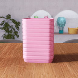 Ribbed Storage Container - Modern Square Organizer 3d model