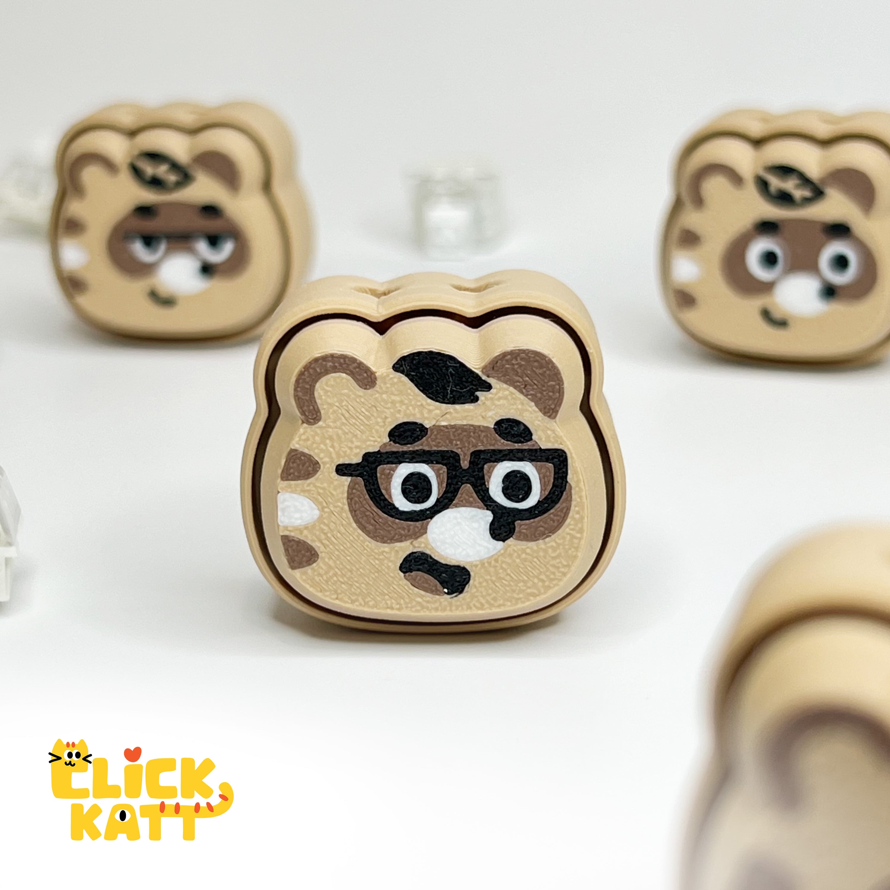Tanuki - Clicker Fidget Toy Keychain 3d model