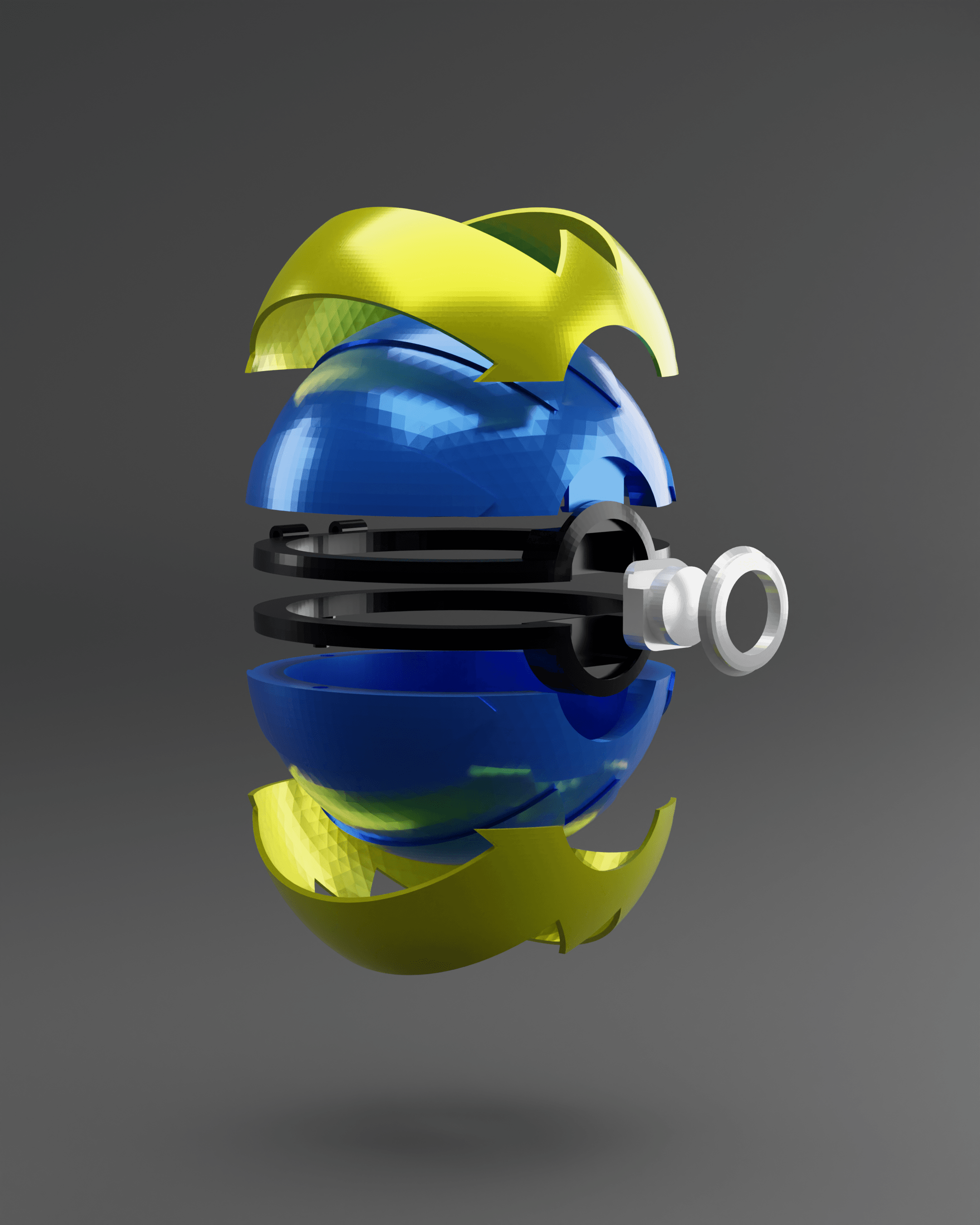 Quick Ball Opening PokeBall Fan Art 3d model