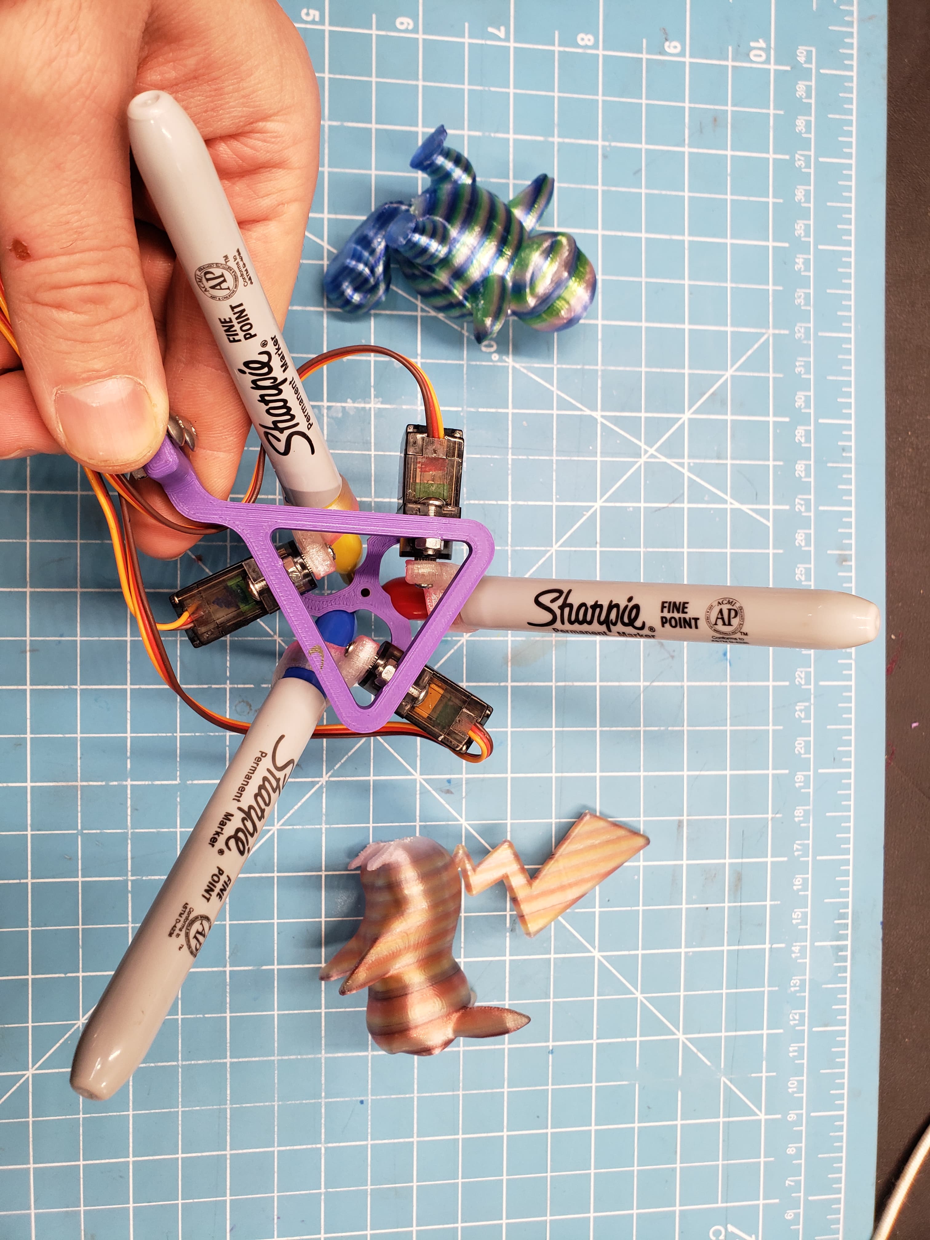 Multicolor 3D Printing Attachment - OpenSpectrym - Uses Sharpie Markers! 3d model