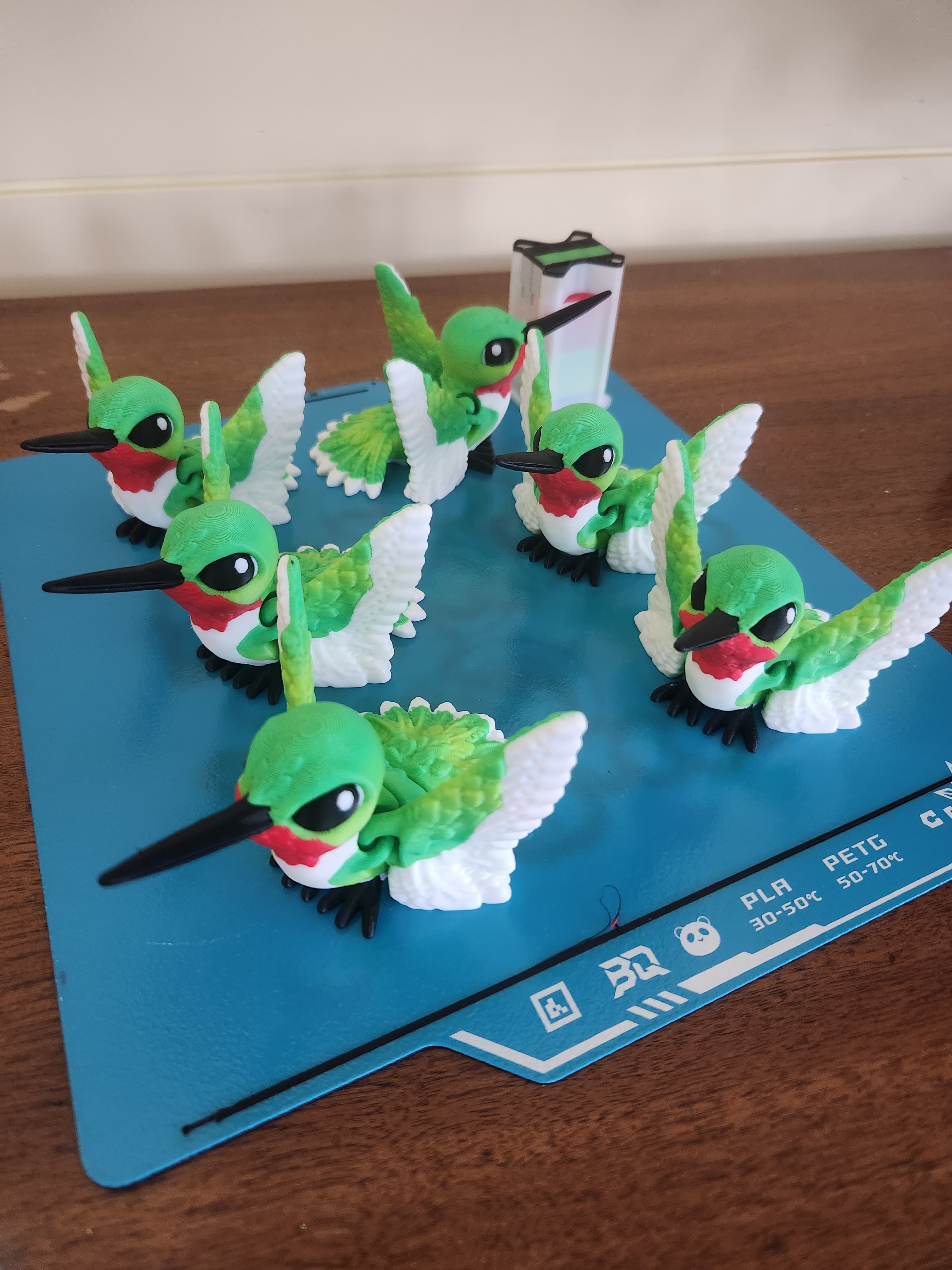 I printed these beauties at 60% and they came out perfect! I've printed at 50% before but had issues with the beak. Could've been my print plate, though. I'm loving these BIQU plates.