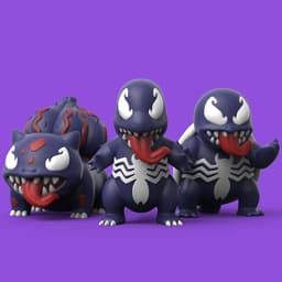 Venom Charmander Bulbasaur Squirtle 3d model