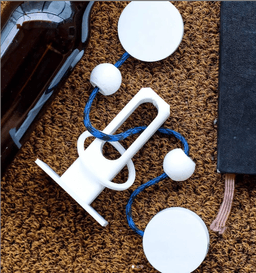 Classic Ring Puzzle - Printed in white PLA and assembled with paracord. - 3d model