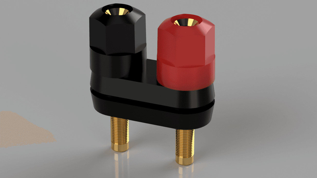 Banana Plug Panel Mount 3d model