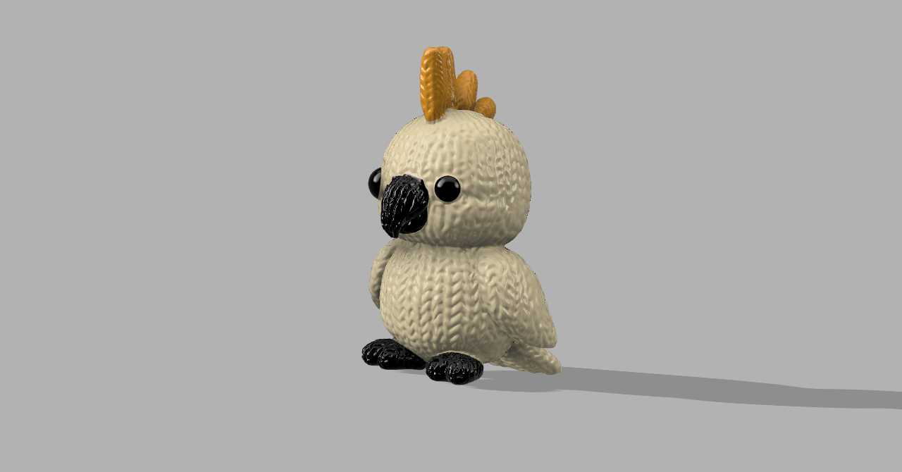 Crochet texture parrot 3d model