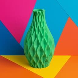 Green Waveform Vase – Modern Sculptural Design 3d model