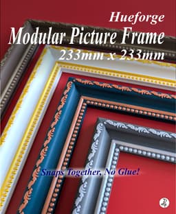 233 x 233mm Modular Picture Frame for Hueforge - SCROLL BEAD 3d model