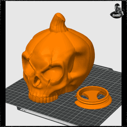 Pumpkin Skull Light - Multicolor - No Supports 3d model