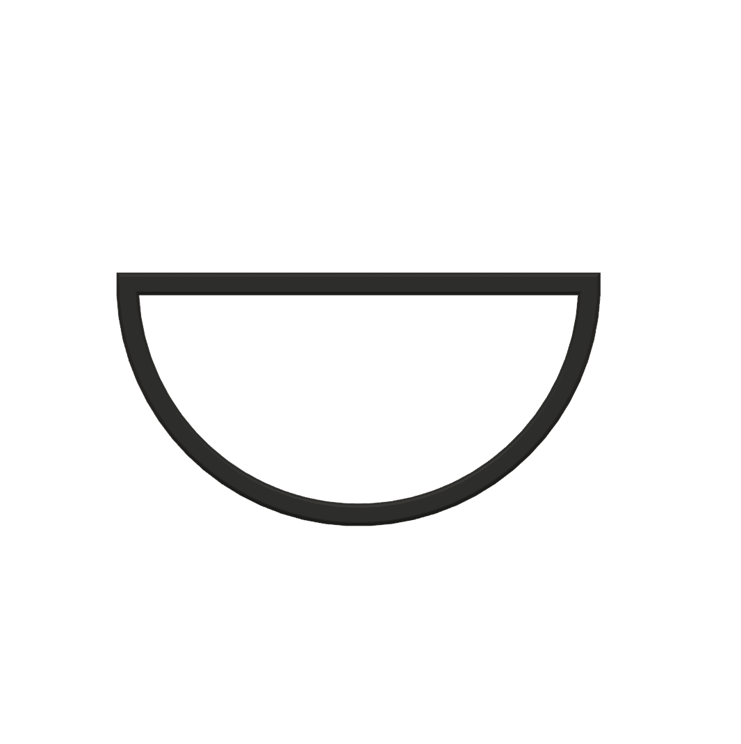 Semicircle Cookie Cutter STL File - 4 inches 3d model