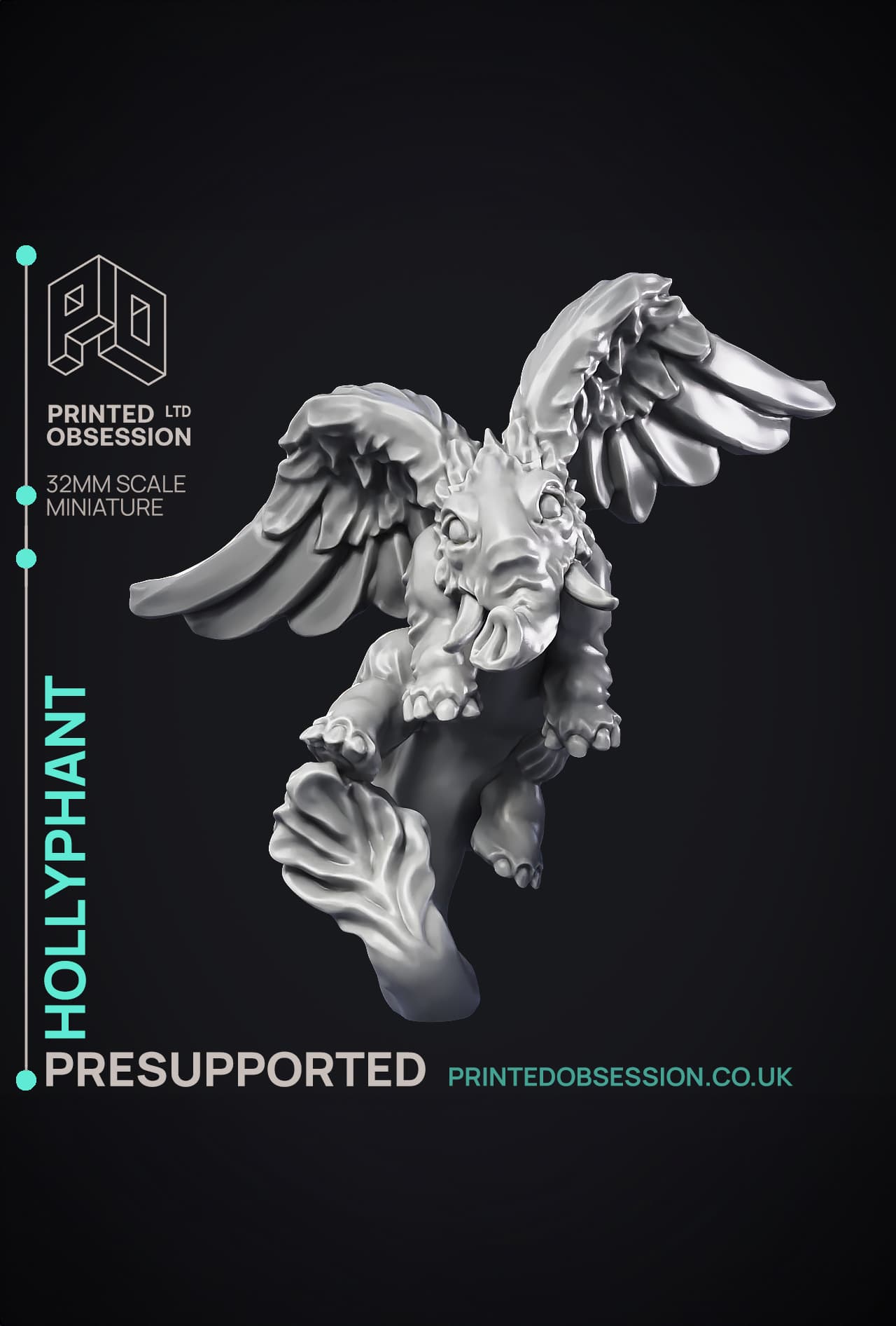 Hollyphant - Celestial Creature - PRESUPPORTED - Heaven Hath no Fury - 32mm Scale 3d model
