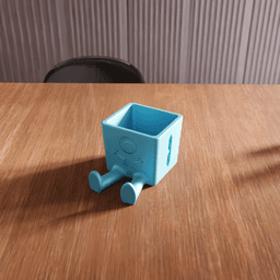 Smiling Cube Character Planter 3d model