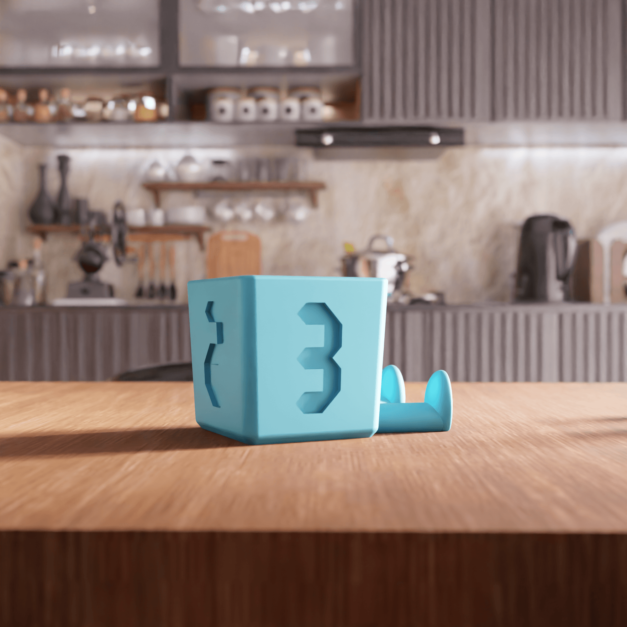 Smiling Cube Character Planter 3d model