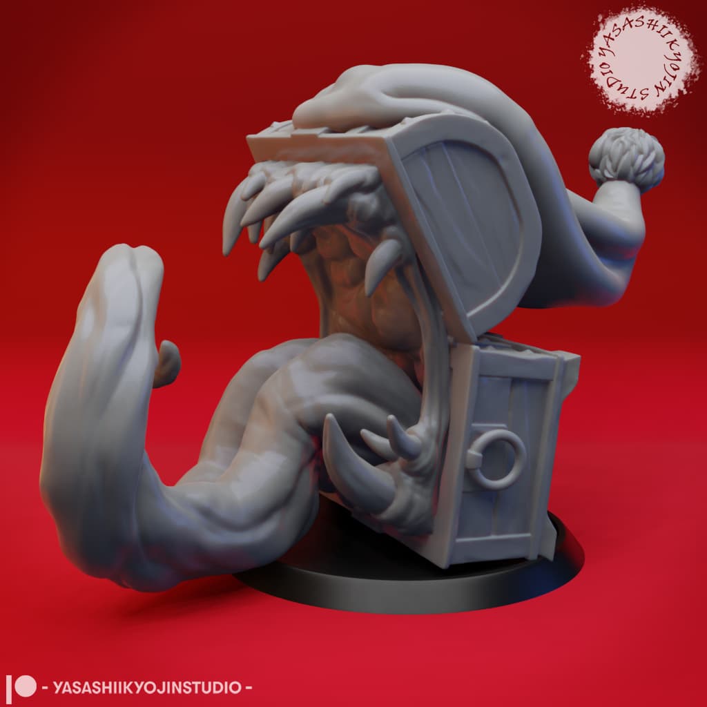 Mimic - Toothy Christmas Chest - Tabletop Miniature (Pre-Supported) 3d model