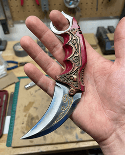 Ornamental Karambit Knife Prop | Valorant Style Cosplay 3d model