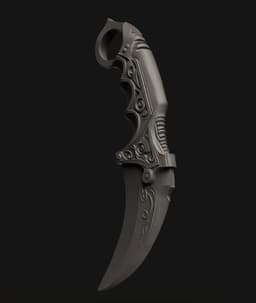 Ornamental Karambit Knife Prop | Valorant Style Cosplay 3d model