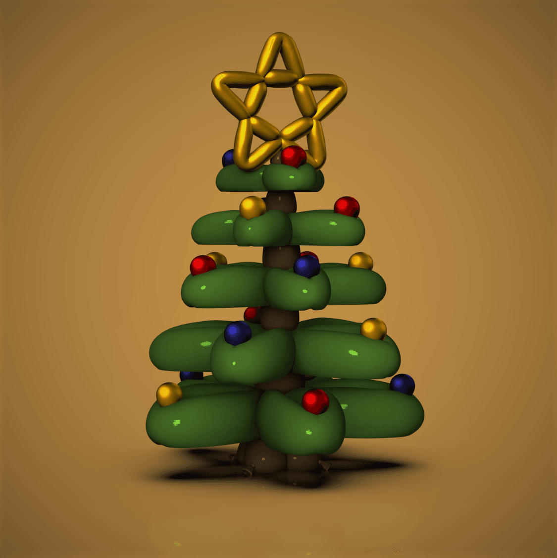 Balloon Christmas Tree 3d model