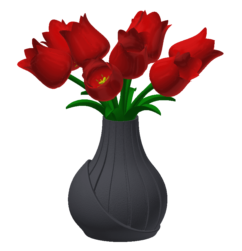 Decorative flower plant vase 3d model