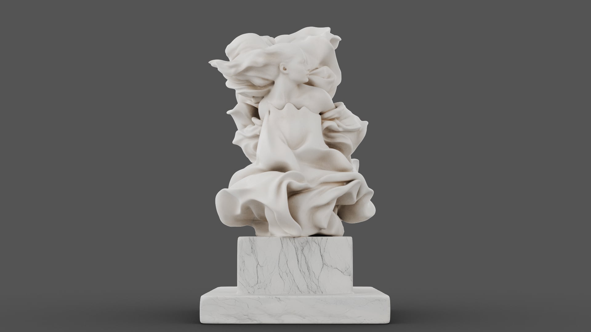Drapery in Motion Marble Sculpture 3d model