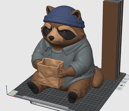 Grumpy Raccoon Figure 3MF | Character Decor Multi-Color | Cute 3d model