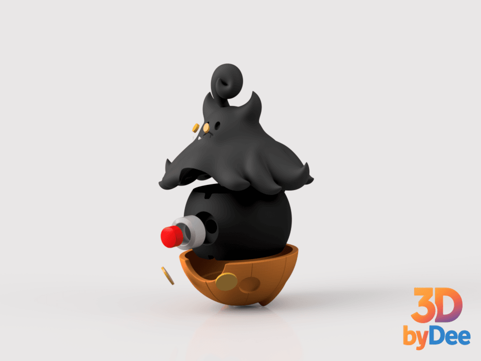 Pumpkaboo Poke Ball 3d model