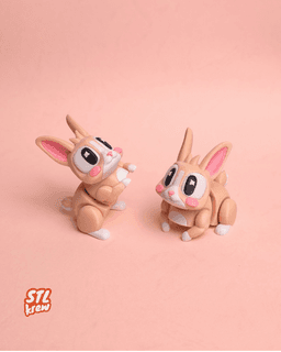 Cute articulated bunny, rabbit no support 3d model