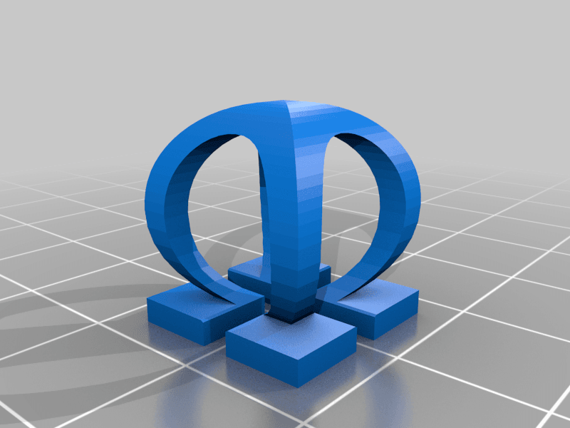 double omega letter 3d model