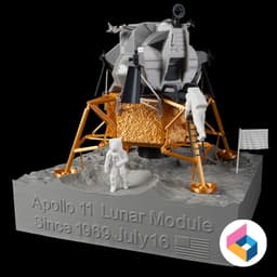 Lunar module display stand 3d model
