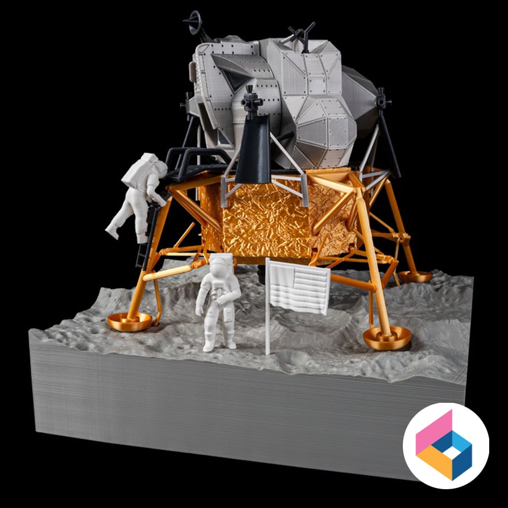 Lunar module display stand 3d model