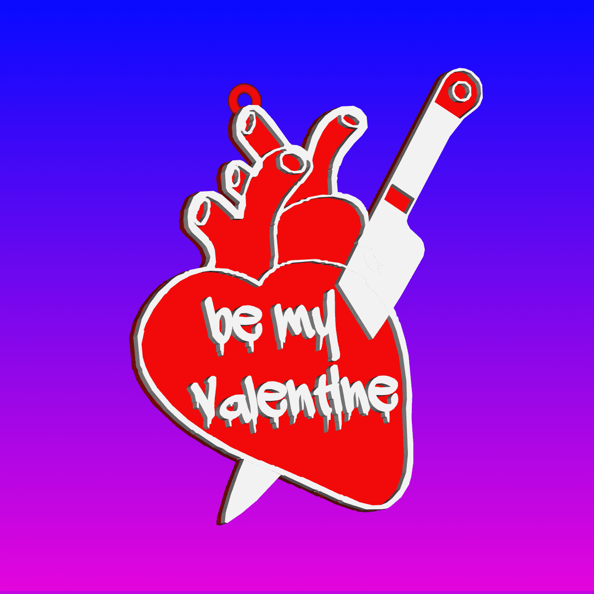 special valentine keychain, dogtag, earring 3d model