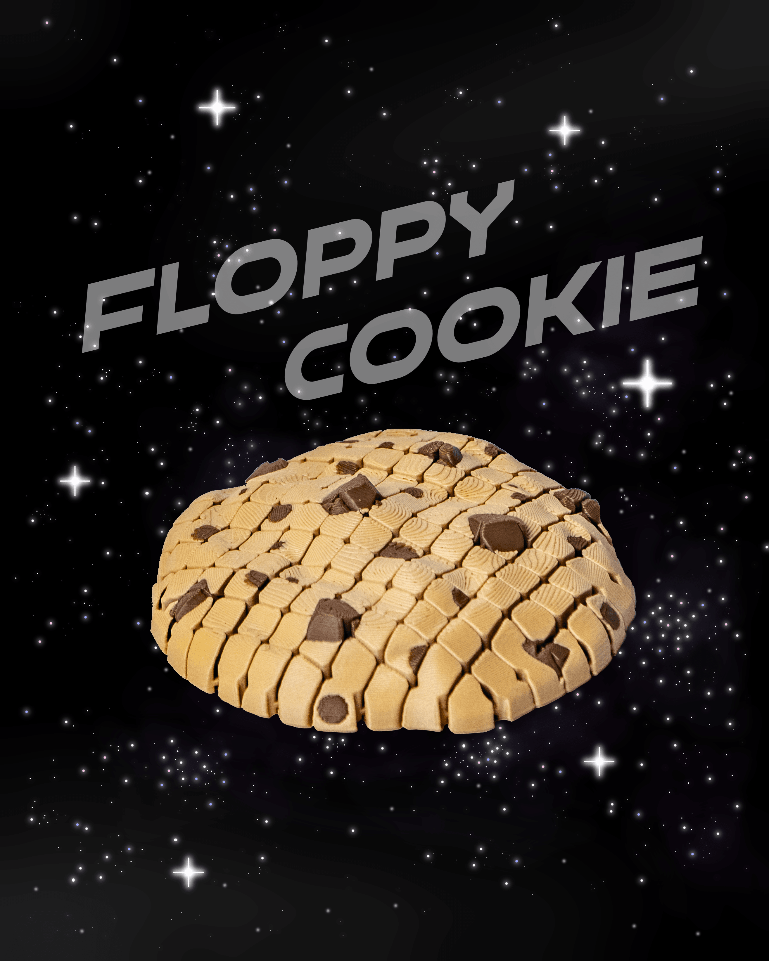 Floppy Chip Cookie - Articulating Chocolate Chip Cookie 3d model