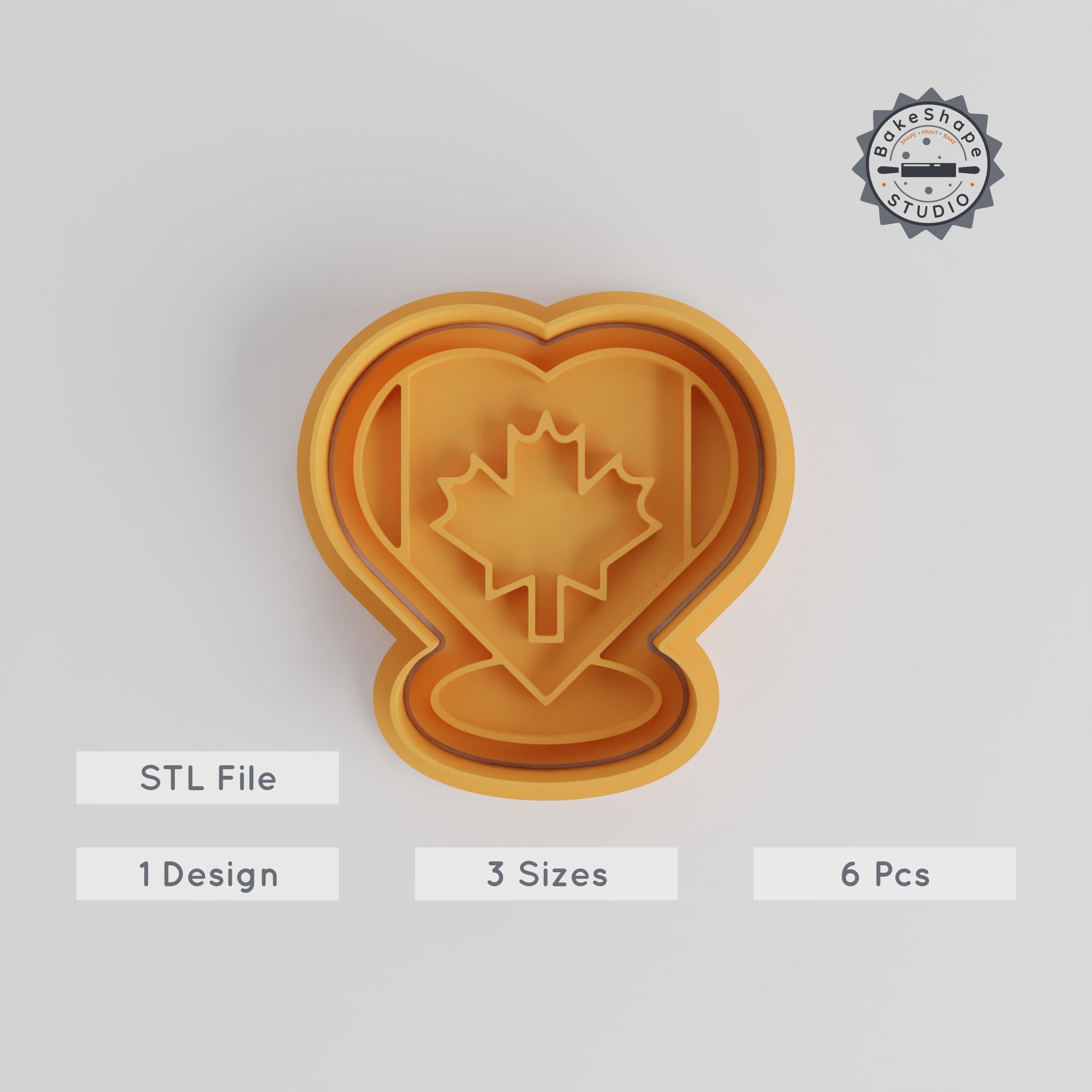 Heart Shape Cutter & Stamp Set, Love Design, Perfect for Cookies & Fondant, Includes 6 Pieces in S/M/L Sizes PRODUCT_5483 3d model