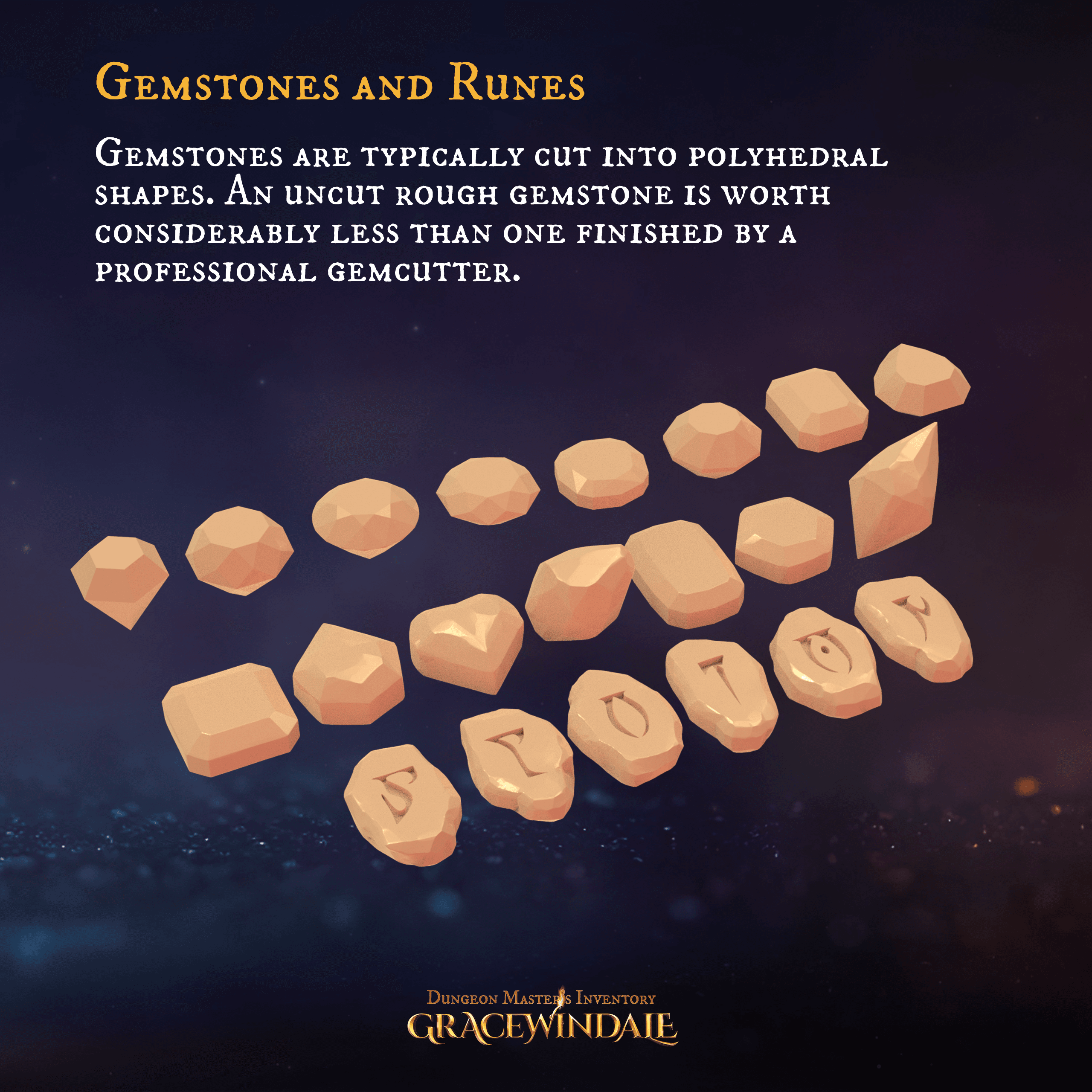 Gemstones & Runes 3d model