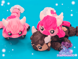 Blossom Highland Cow Flexis 3d model