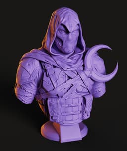 Moon Knight Bust STL | Superhero 3D Print | HighDetail 3d model