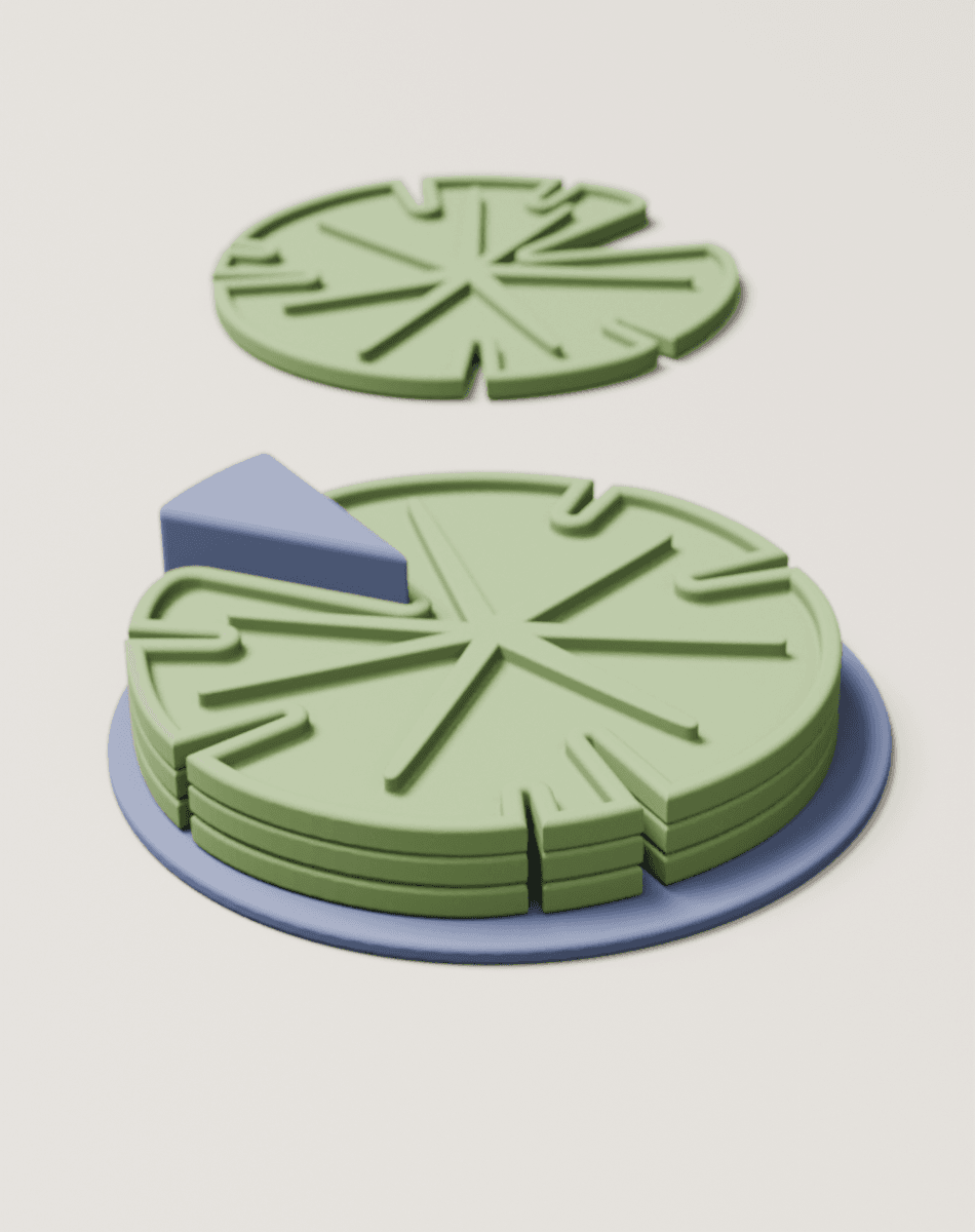 Lilypad Drinks Coasters Set 3d model