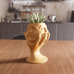 Multi-Face Emotion Planter Statue 3d model