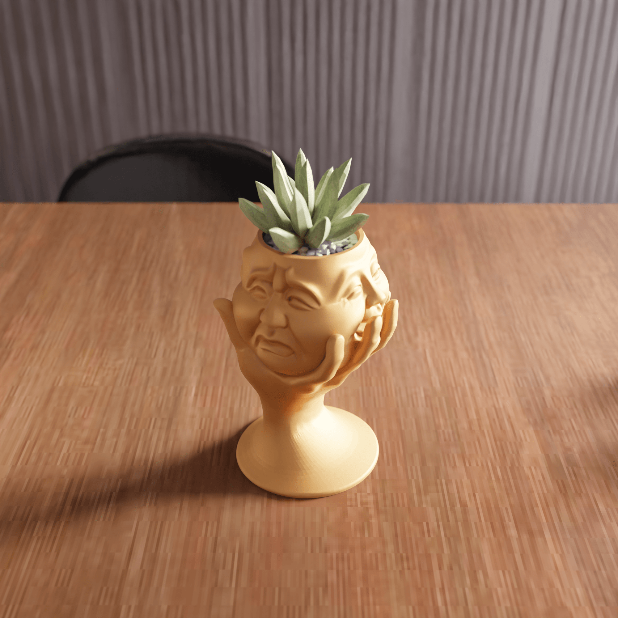 Multi-Face Emotion Planter Statue 3d model