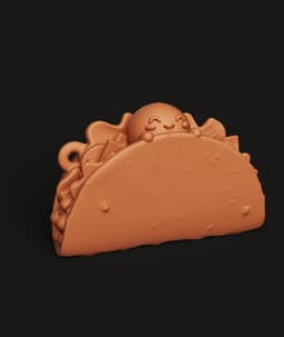 Cute Taco Keychain STL | Kawaii Food 3D Print | Fun Charm 3d model