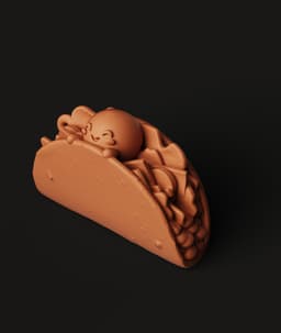 Cute Taco Keychain STL | Kawaii Food 3D Print | Fun Charm 3d model