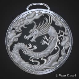 Asian Dragon Medallion - Limited Edition 3d model