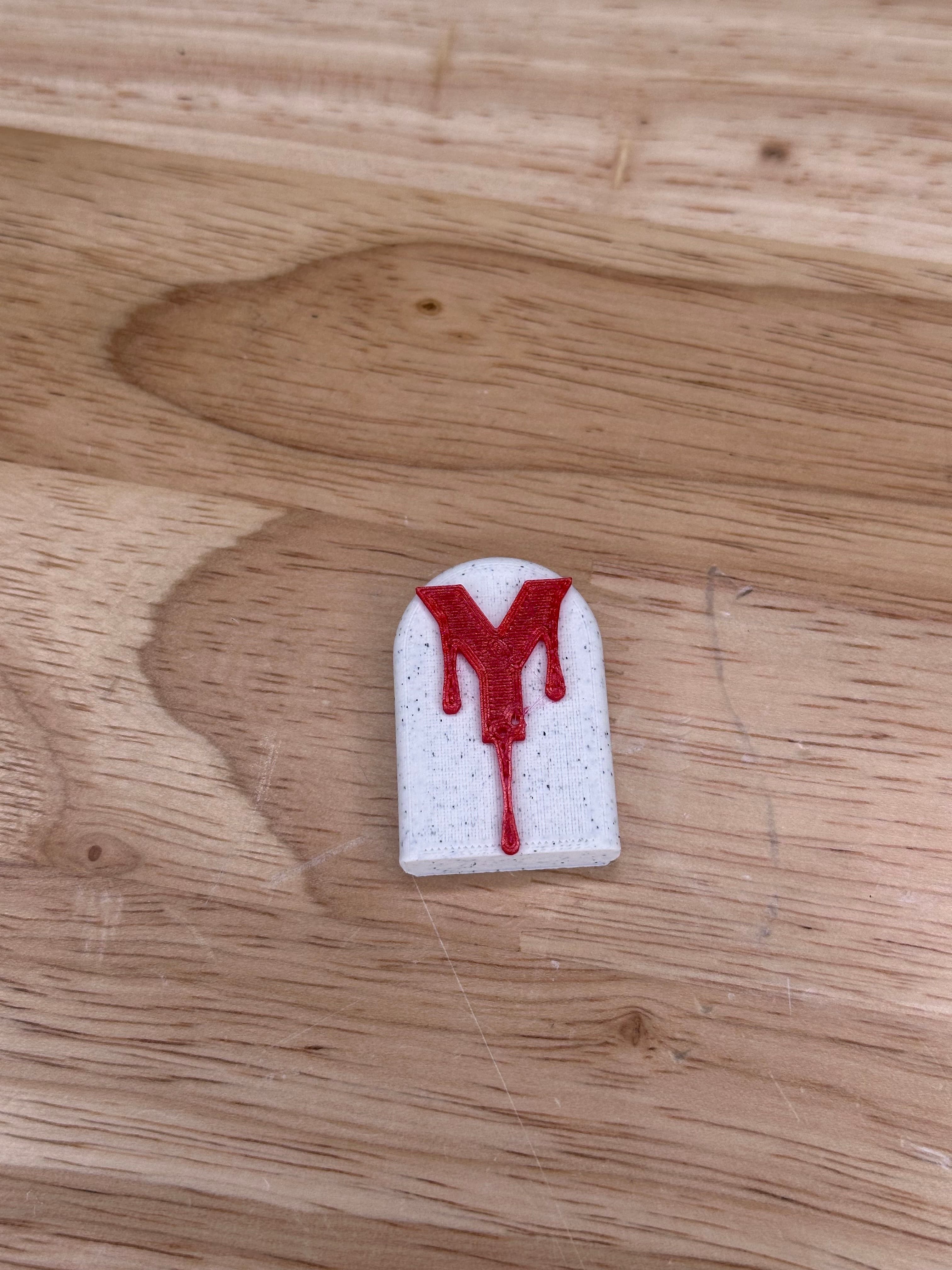 Hauntingly Stylish: Single-Color Headstone Alphabet Magnets for Halloween Y 3d model