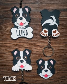 BORDER COLLIE KEYCHAIN SET 3d model
