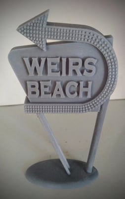 Weirs Beach Sign (HO Scale?) 3d model