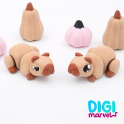 Capybara Flexi + Keychain 3d model