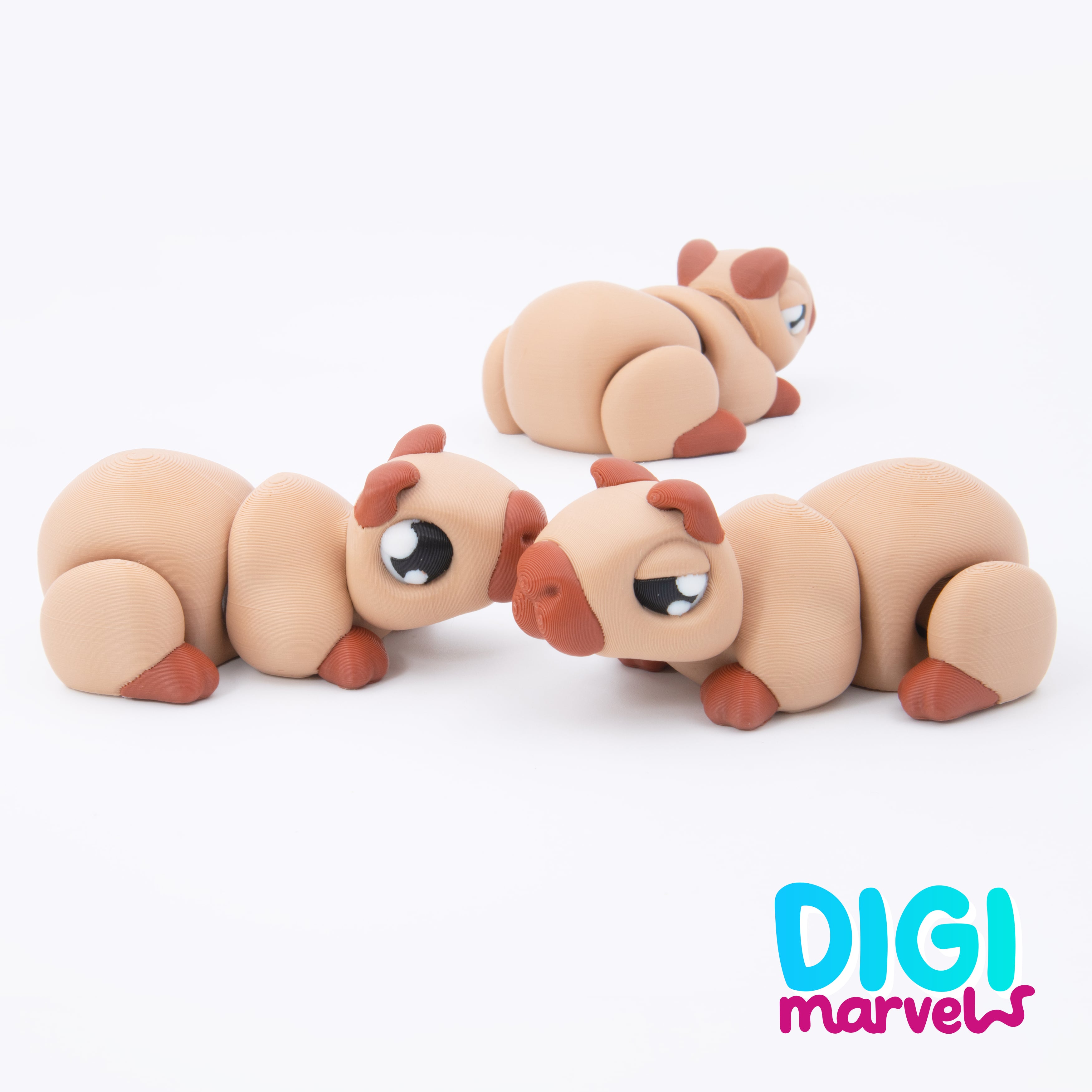 Capybara Flexi + Keychain 3d model