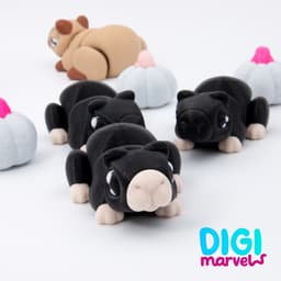 Capybara Flexi + Keychain 3d model