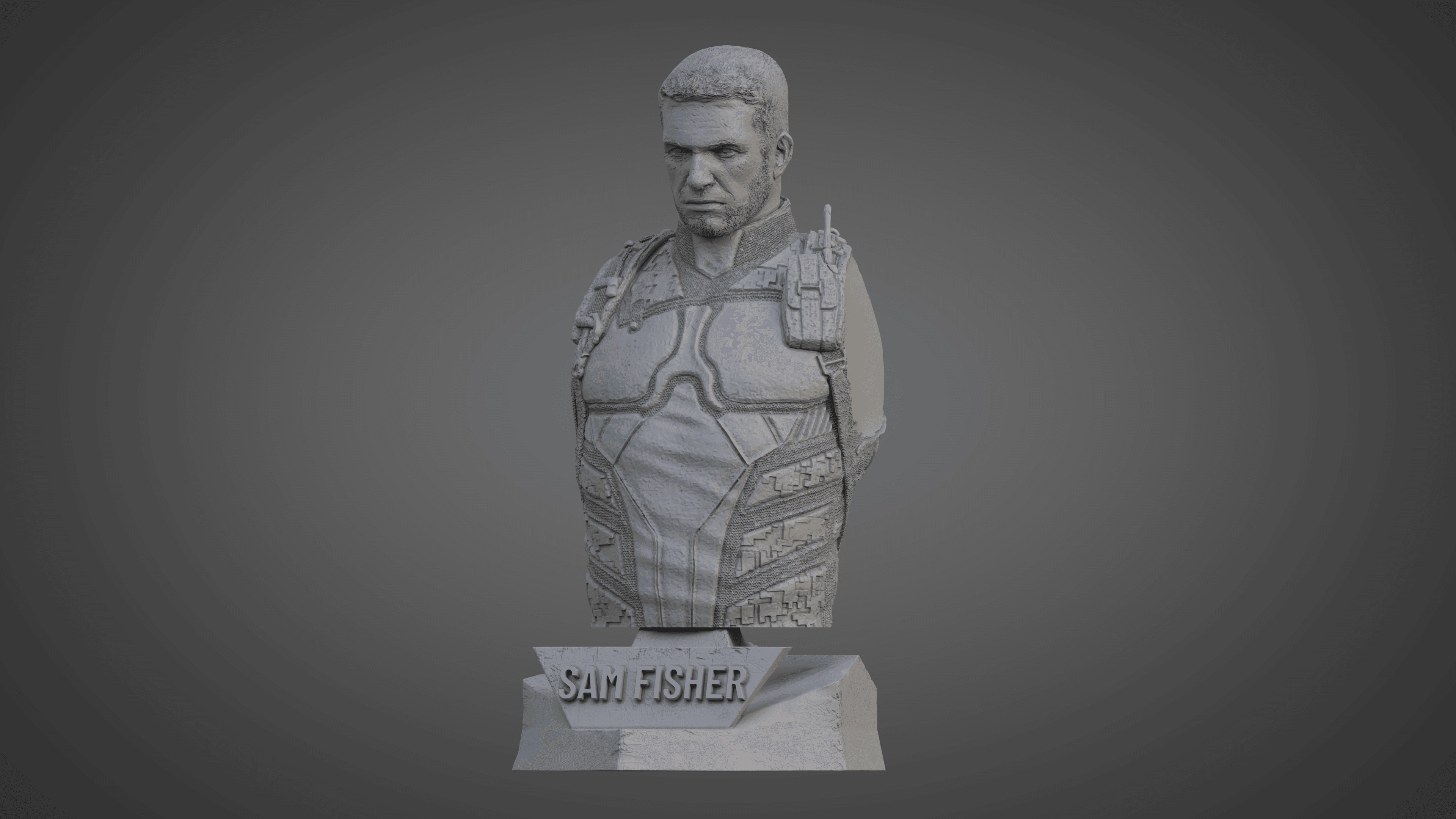SAM FISHER ULTRA-DETAILED SUPPORT-FREE BUST 3D MODEL 3d model
